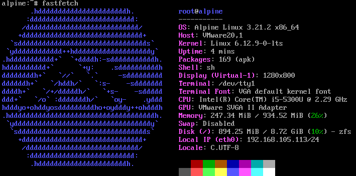 fastfetch en action sur Alpine !