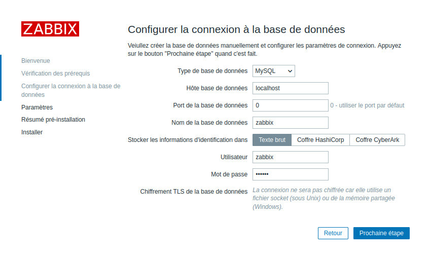 Configuration de la base de données